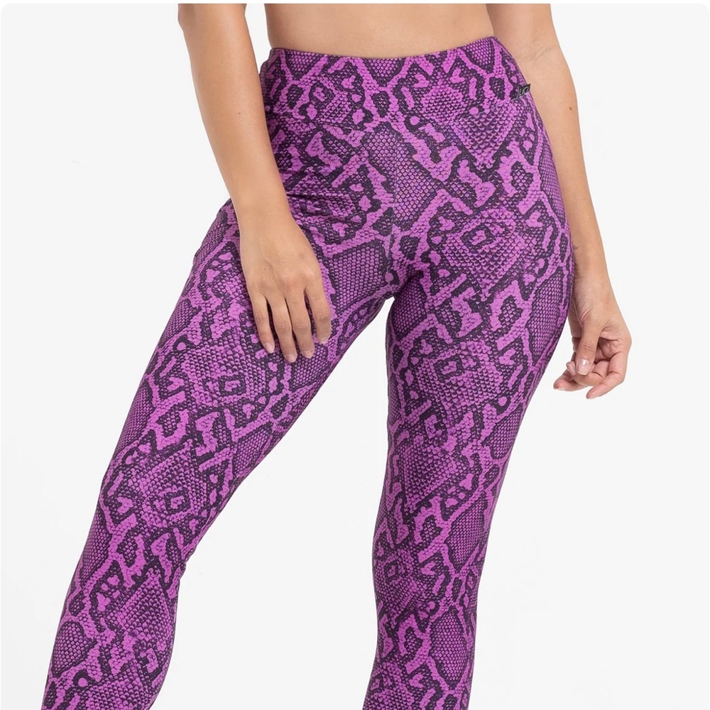 High-Rise Purple Snake Print Leggings